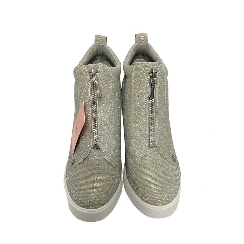 Juicy Couture Joanz Wedge Sneakers Spring Summer Casual Ankle Boots‎ Silver 9